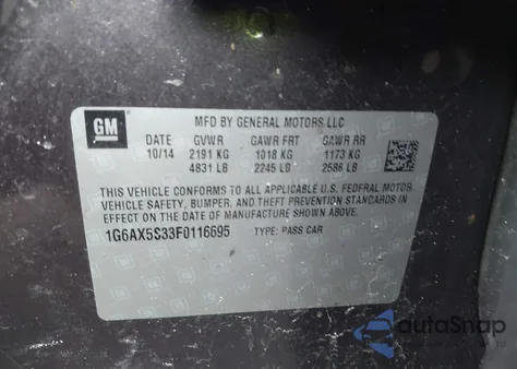 2015 Cadillac Cts Luxury z USA, uszkodzony, nr VIN 1G6AX5S33F0116695